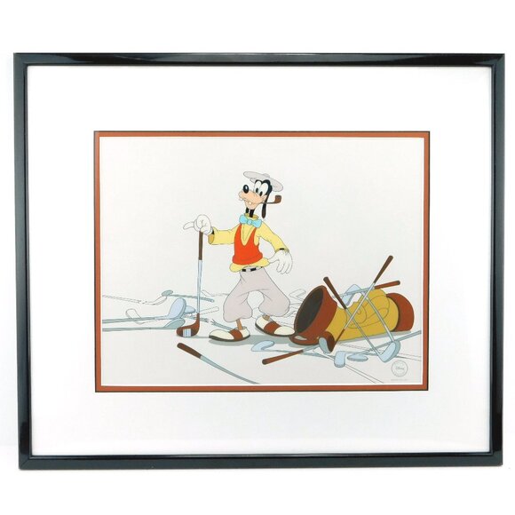 GOOFY GOLFER Disney Sericel Golf Art Cel Framed Matted Cell